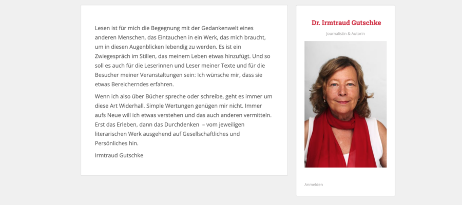 Screenshot für die Seite irmtraud-gutschke.de
